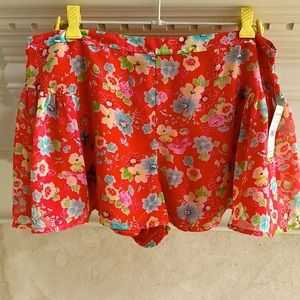 Free People Floral Flutter Chiffon Boho Summer Shorts/Slorts